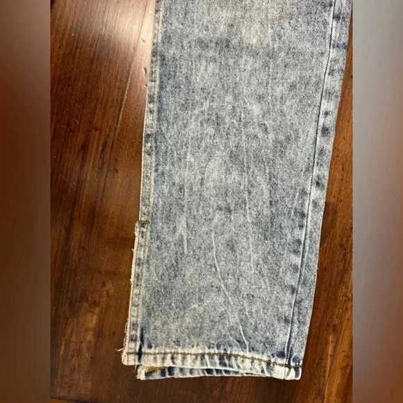 Avec Les Filles Cool Girl Distressed High Rise Straight Jeans 29 Workshop Blue - Picture 6 of 16